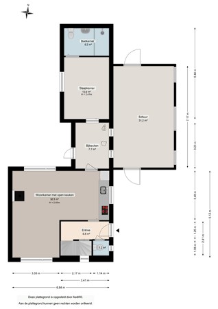 Floorplan - Mr Van Roijenstraat 9, 9959 PN Onderdendam